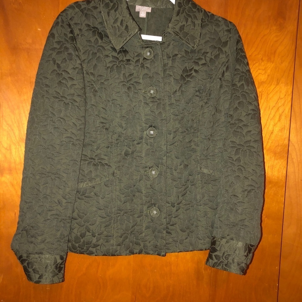 J.Jill Quilted Floral Print Jacket Button Down M